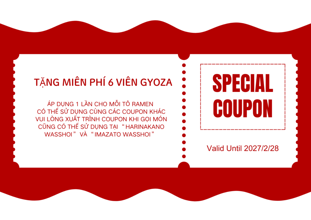 Tặng miễn phí 6 viên gyoza