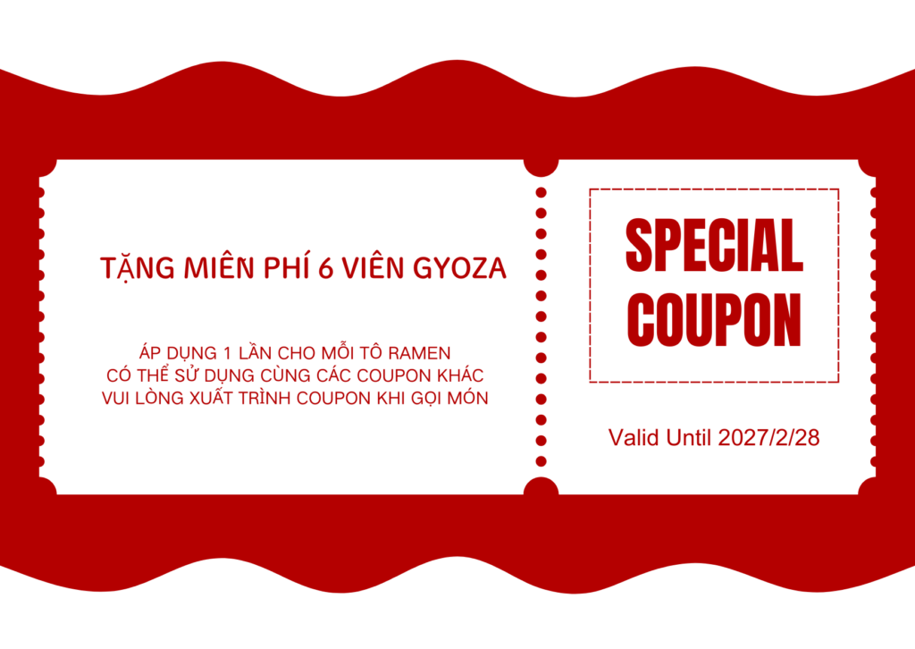 Tặng miễn phí 6 viên gyoza